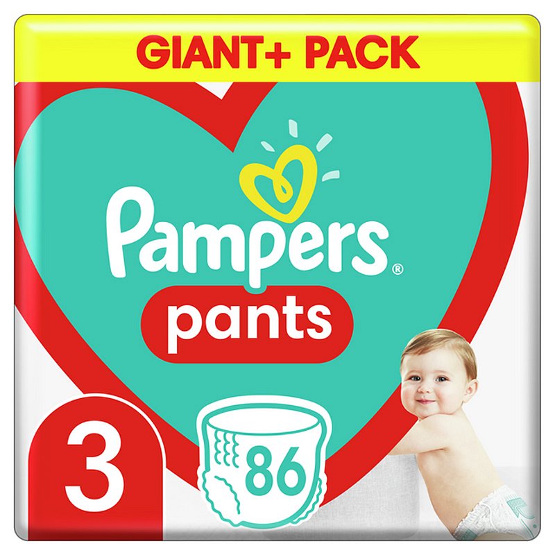 PAMPERS Plenkové kalhotky Pants vel. 3, 86 ks, 6-11 kg