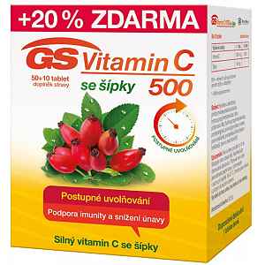 GS Vitamín C 500 se šípky tablety 50+10 2016