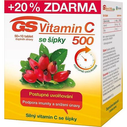 GS Vitamín C 500 se šípky tablety 50+10 2016