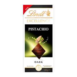 Lindt Hořká čokoláda Excellence s karamelizovanými pistáciemi a mořskou solí
