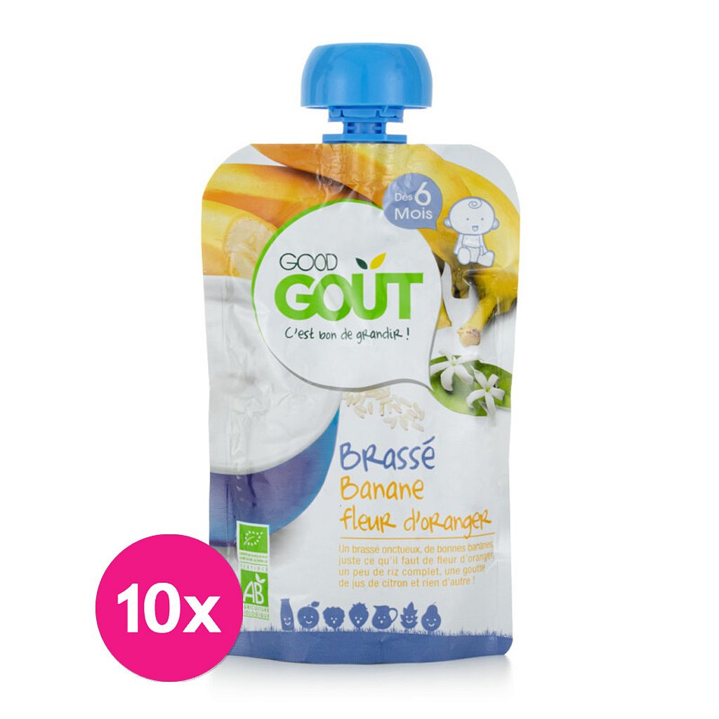 10x GOOD GOUT BIO Banánový jogurt s pomerančovým květem 90 g