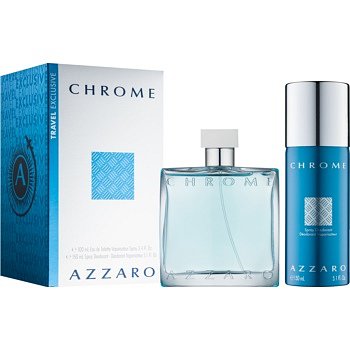 Azzaro Chrome dárková sada IX. toaletní voda 100 ml + deodorant ve spreji 150 ml