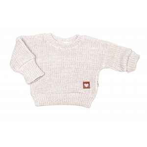Baby Nellys Rostoucí oversize pletený svetřík pro miminko, sv. béžový