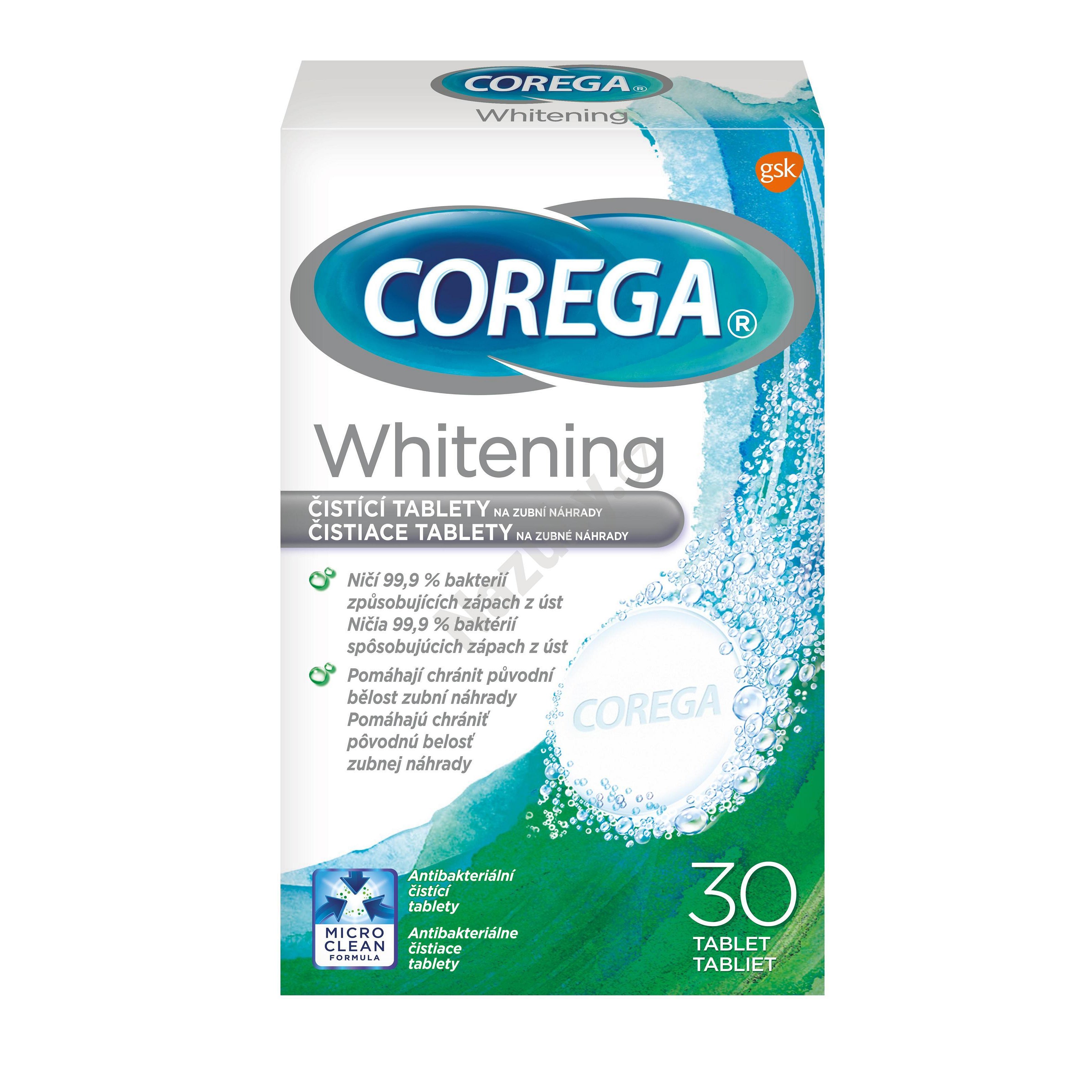Corega Tabs Dental Weiss čistící tablety 30 ks