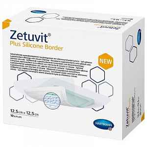 Zetuvit Plus Silicone Border 12,5x12,5cm,10ks