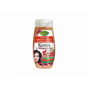 Bione Cosmetics Hloubkově regenerační šampon na poškozené vlasy Keratin + Ricinový olej  260 ml