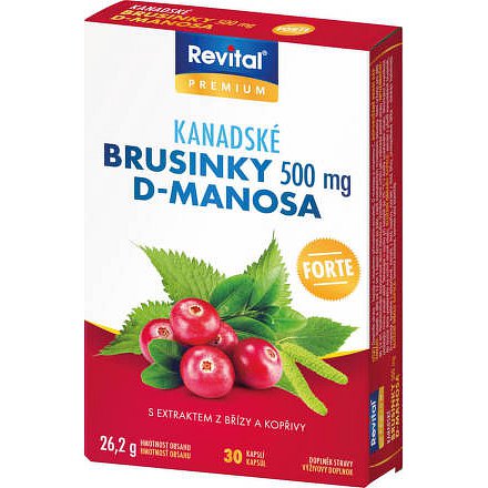 Revital Kanadské brusinky FORTE 500 mg, 30 kapslí