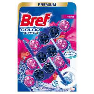 BREF Blue Aktiv Fresh Flowers tuhý WC blok 3x50 g