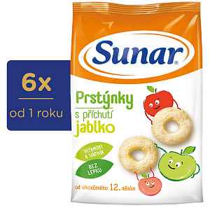 SUNAR Křupky dětské jablečné prstýnky 6x50 g