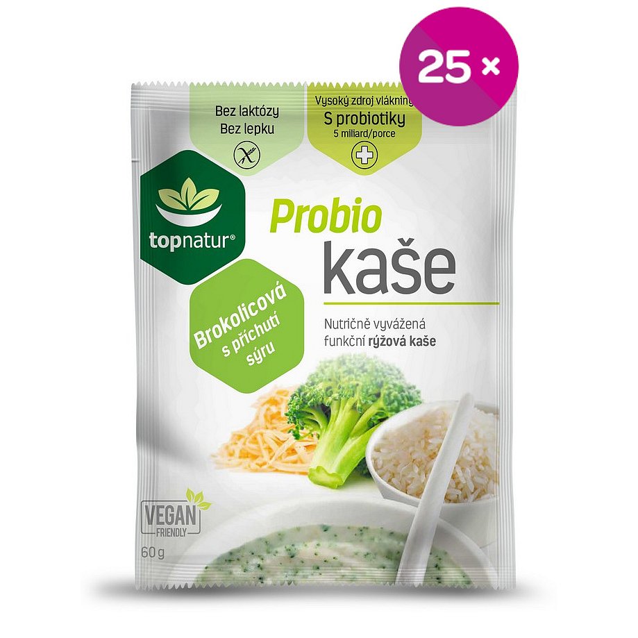 Topnatur Probio kaše brokolicová s příchutí sýra 25x60g