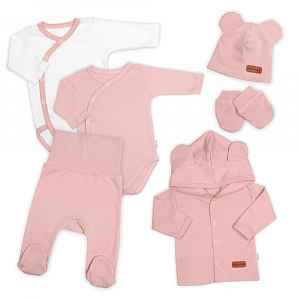 Baby Nellys Bavlněná souprava pro miminko 6D, Made with love, pudr.růžová, vel.50