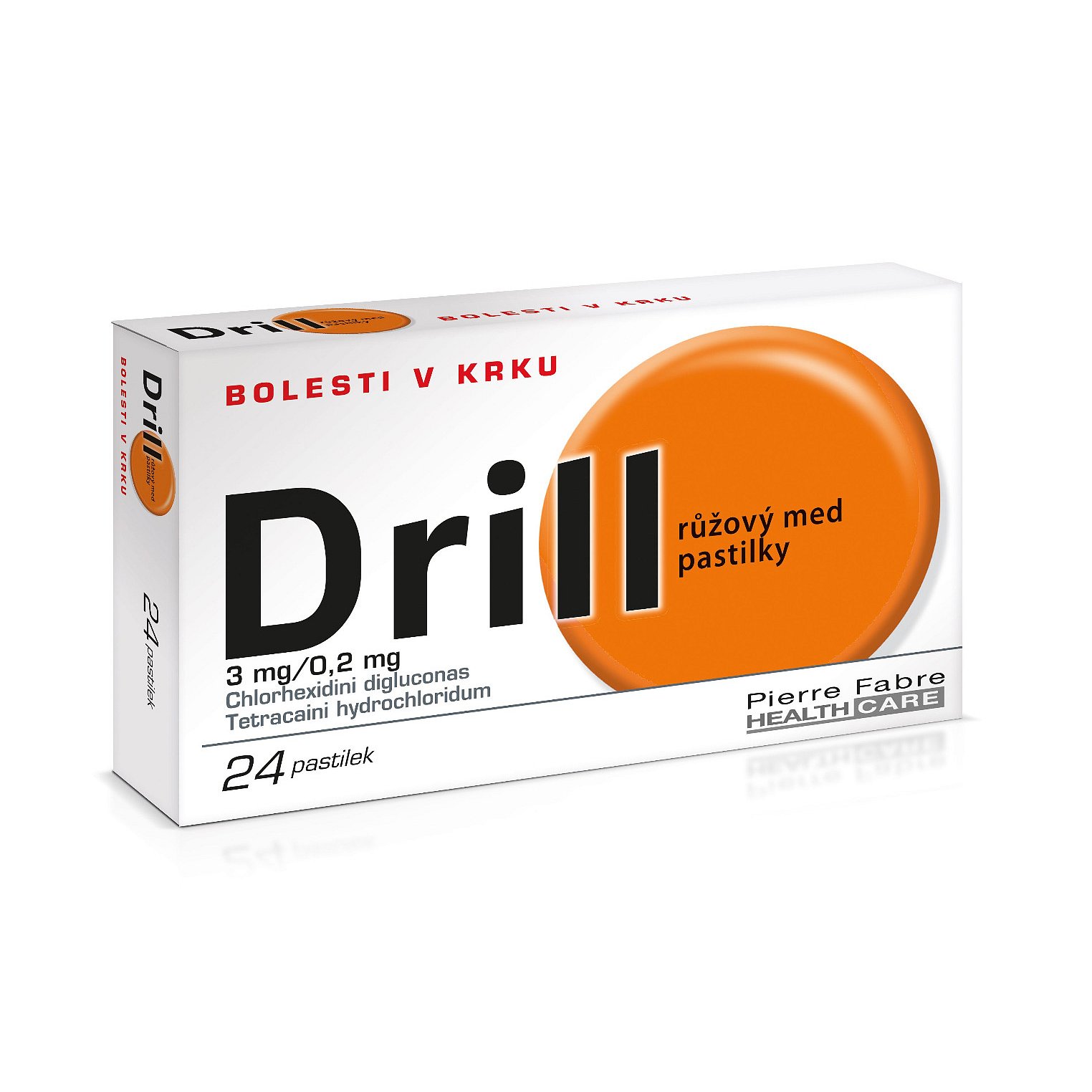 Drill růžový med 24 pastilek