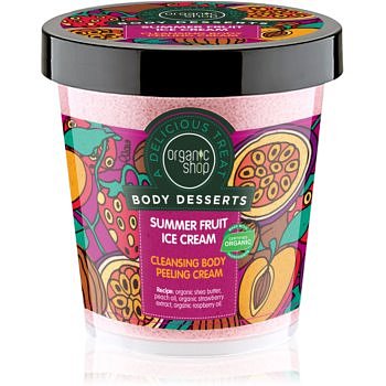 Organic Shop Body Desserts Summer Fruit Ice Cream čisticí peelingový krém  450 ml