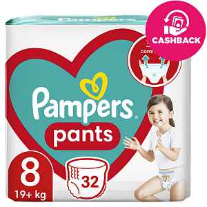 PAMPERS Pleny kalhotkové Active Baby Pants vel. 8 (32 ks) 19+ kg