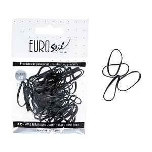 Gumičky do vlasů Eurostil Professional TPU Hair Elastics For Hairstyles - černé, 50 ks (06809)