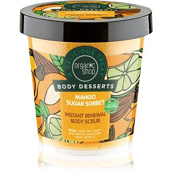 Organic Shop Body Desserts Mango Sugar Sorbet obnovující cukrový peeling na tělo  450 ml