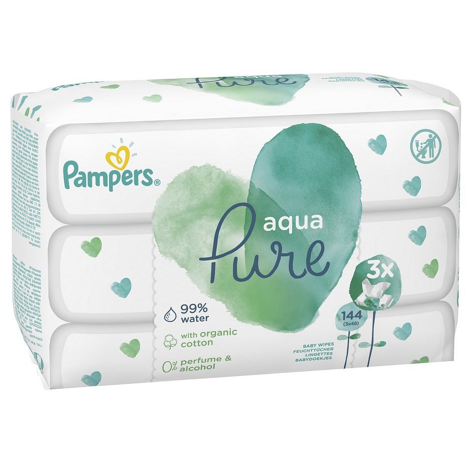 Pampers ubrousky Aqua Pure 3x48ks