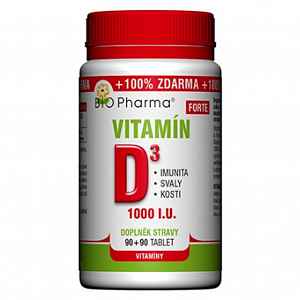 Vitamín D3 Forte 1000 I.U.tbl.90+90 BIO-Pharma