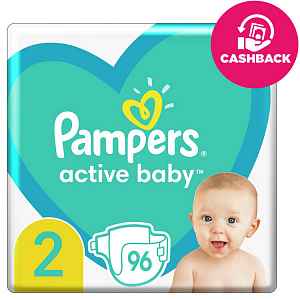 PAMPERS Active Baby 2 (4-8 kg) 96 ks - jednorázové pleny