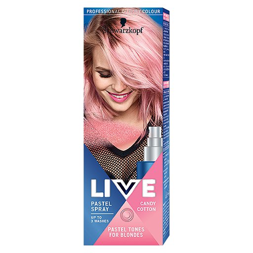 Schwarzkopf Live Pastel Spray Candy Cotton barva na vlasy 125 ml