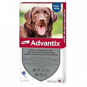 4x Advantix pro psy Spot On 25-40kg