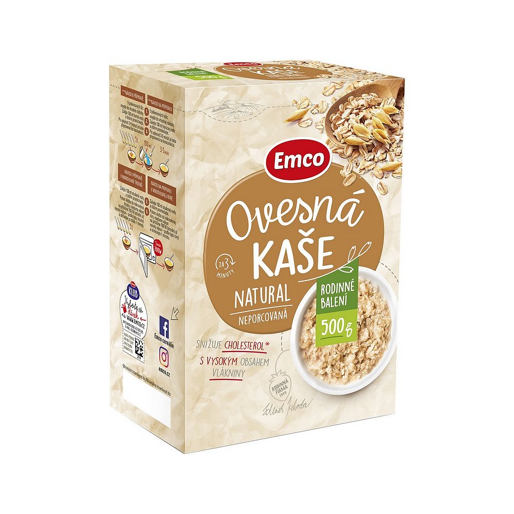 EMCO Ovesná kaše natural - neporcovaná 500 g