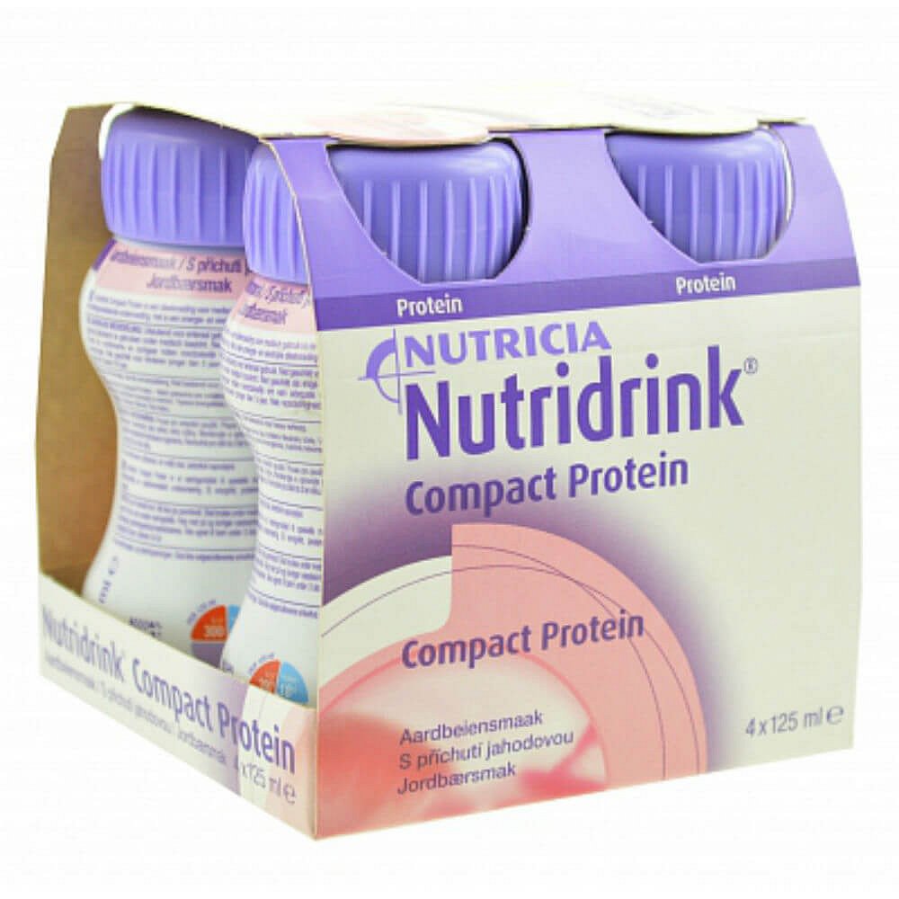 NUTRIDRINK COMPACT S PŘÍCHUTÍ JAHODOVOU 4X125ML Roztok