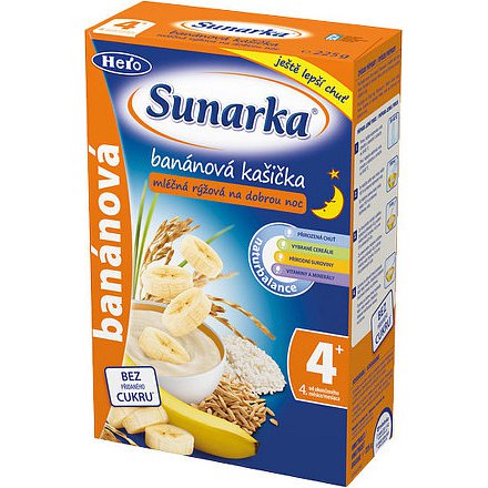 Sunarka banánová kašička na dobrou noc mléčná 225g