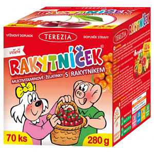 RAKYTNÍČEK multivitaminové želatinky s rakytníkem - příchuť VIŠEŇ