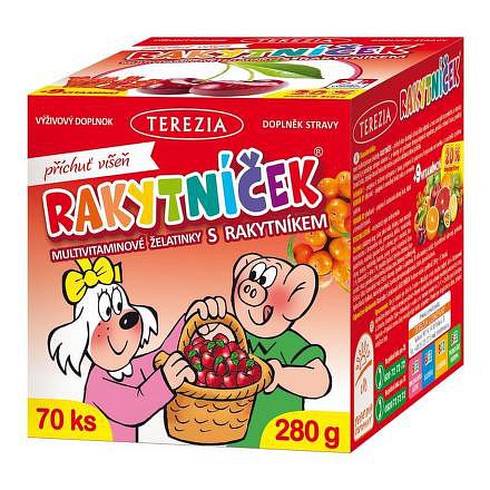 RAKYTNÍČEK multivitaminové želatinky s rakytníkem - příchuť VIŠEŇ