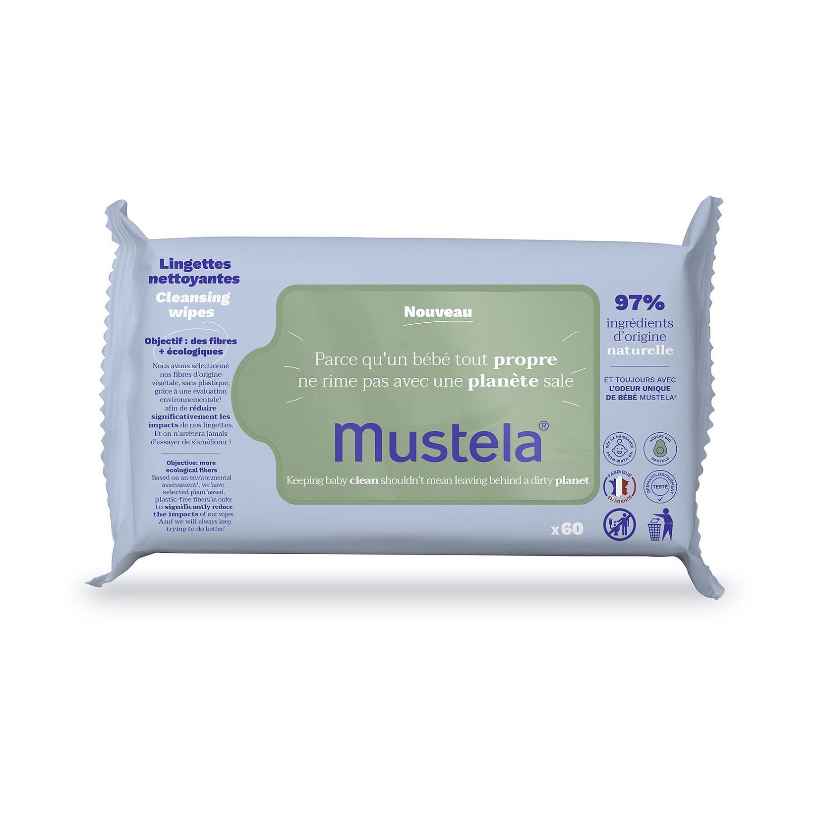 Mustela Čisticí ubrousky z organického avokáda 60 ks