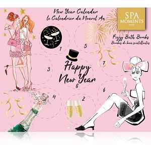 Spa Moments Happy New Year Sparkling Bath Bombs kalendář odpočítávání do Nového roku