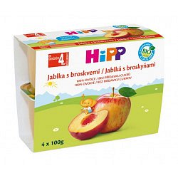 HIPP OVOCE 100% BIO Jablka s broskvemi 4x100g