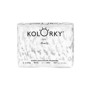 KOLORKY DAY - srdce - S (3-6 kg) - 25 ks - jednorázové eko plenky