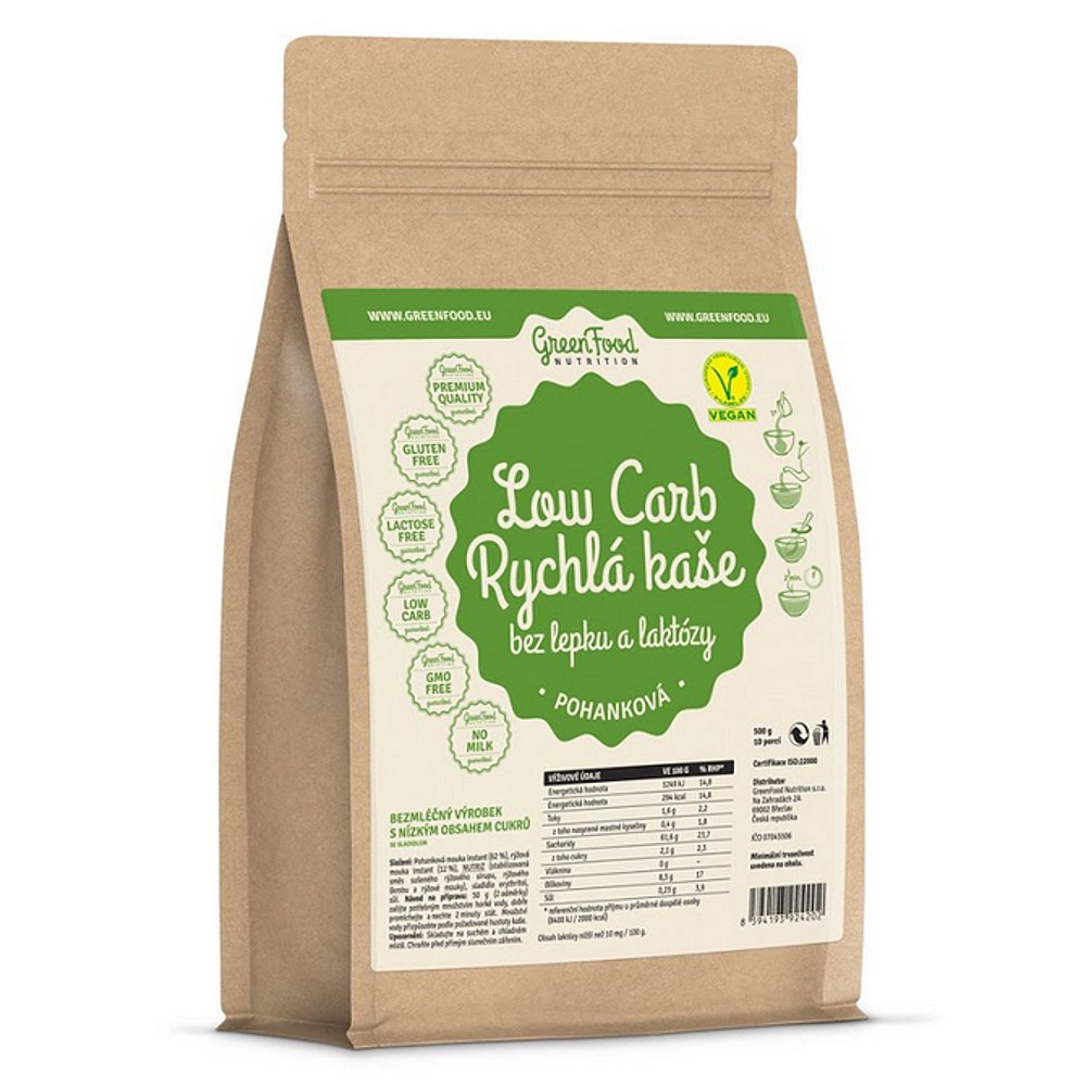 GREENFOOD NUTRITION Low carb rychlá kaše pohanková 500 g