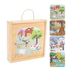 2KIDS TOYS Puzzle v dřevěné krabici čtyři roční období
