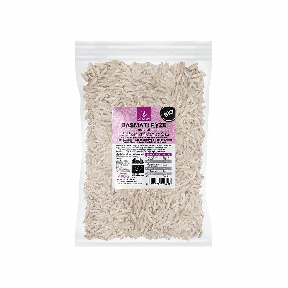 Allnature Basmati rýže natural Bio 400 g