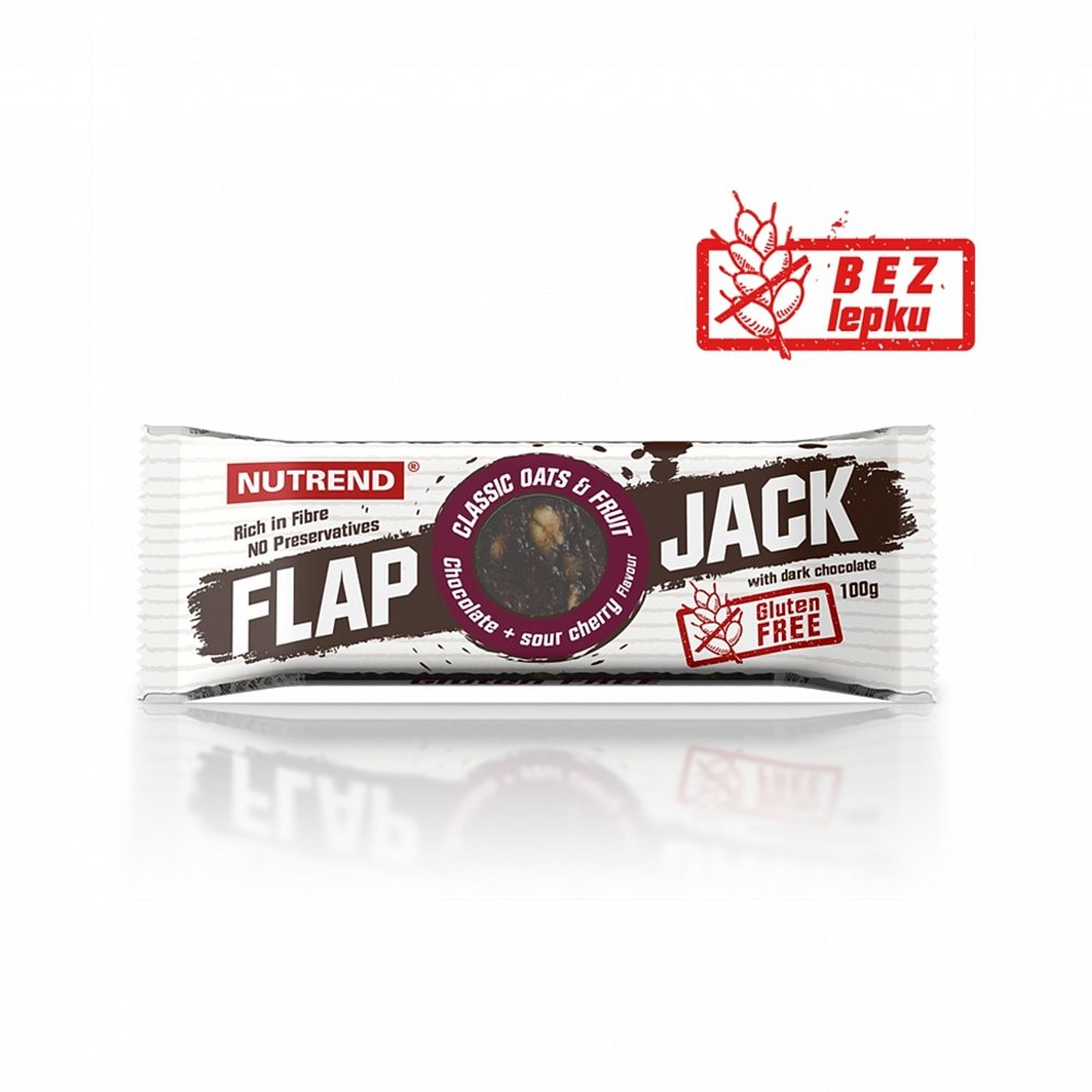 NUTREND FlapJack tyčinka bezlepková čokoláda a višeň s hořkou čokoládou 100 g