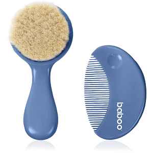 Baboo Baby Hair Brush and Comb Set sada na vlasy pro děti od narození Blue Haze 2 ks