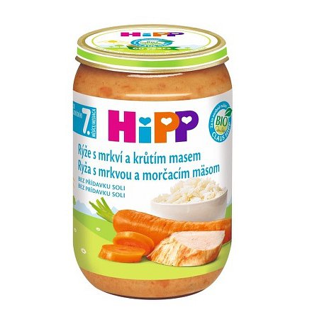 HIPP JUNIOR BIO Rýže s karotkou a krůtím masem 220g