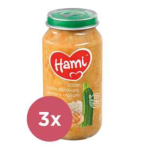 3 x HAMI Rizoto s krůtím stehýnkem, cuketou a hráškem (250 g) - maso-zeleninový příkrm