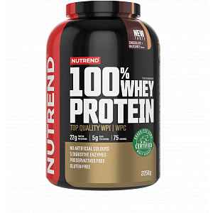 Nutrend 100% Whey Protein čokoláda/oříšek 2250g + 3x vzorek 30g + šejkr ZDARMA