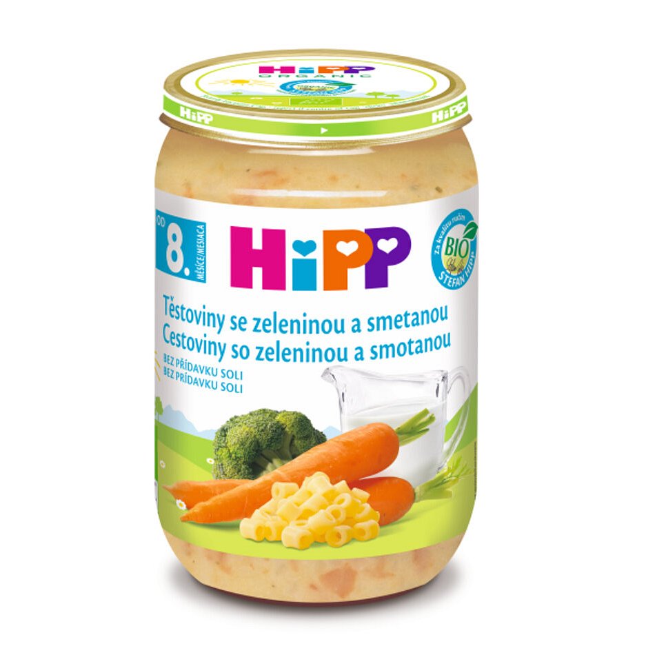 HiPP BIO Těstoviny se zeleninou a smetanou od 8. měsíce, 220 g