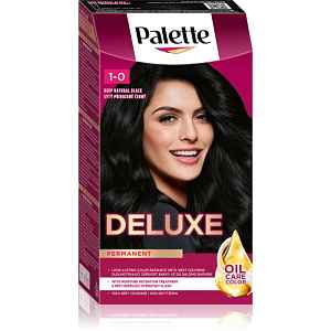 Schwarzkopf Palette Deluxe permanentní barva na vlasy odstín 1-0 Sytý Přirozeně Černý 1 ks