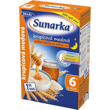 Sunarka krupicová kašička s medem na dobrou noc mléčná 225g