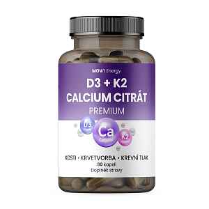 MOVit Energy Vitamín D3 1000 IU + K2 75 mcg + Calcium Citrát 90 kapslí