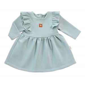 Baby Nellys Dětské teplákové šaty, tunika Vintage Love - mátové, vel. 80
