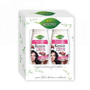 BIO BIONE Keratin + kofein regenerační šampon + kondiconér dárková kazeta 2 ks
