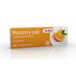 Dr.Max Hroznový cukr s vitaminem C pomeranč 14 pastilek