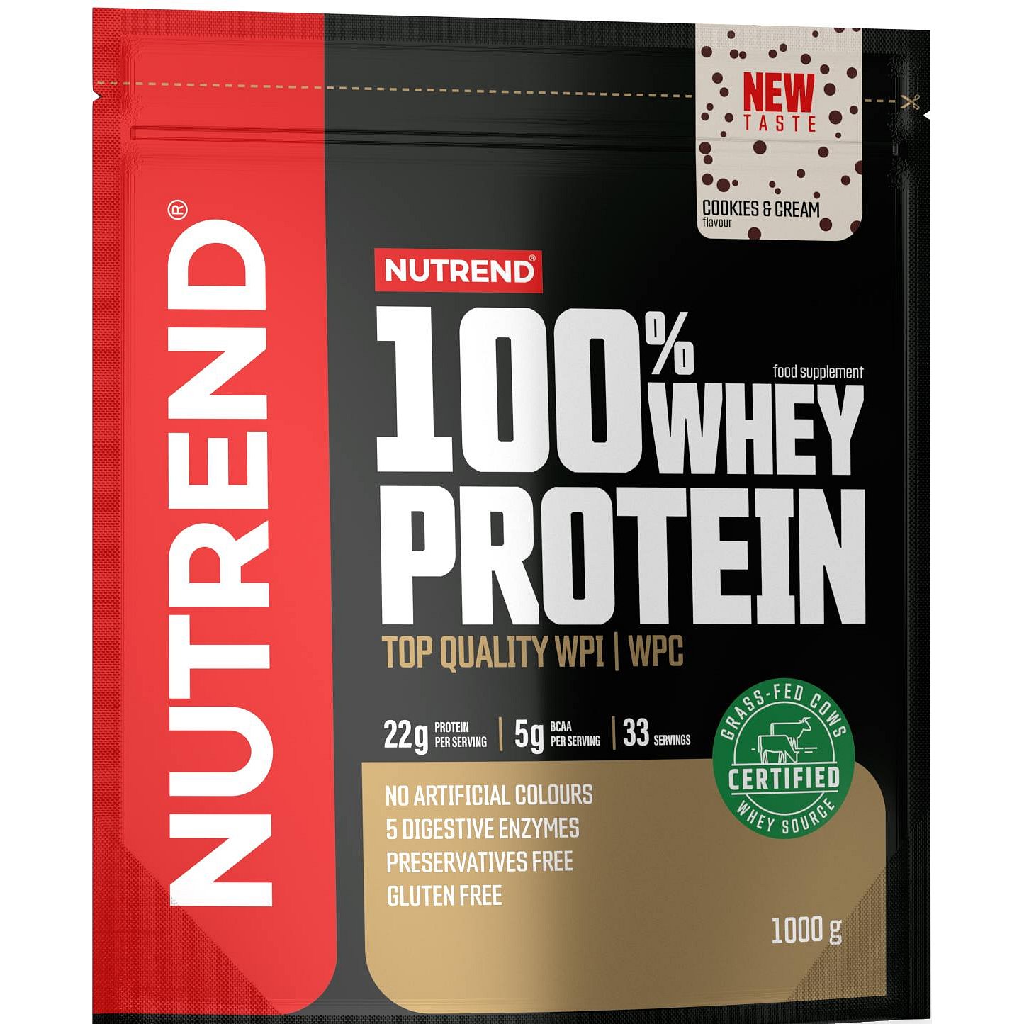 Nutrend 100% Whey Protein cookies cream 1000g